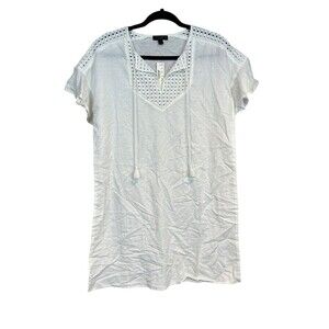 J. Crew NWT White Eyelet Shift Dress or swimsuit cover up Size S
